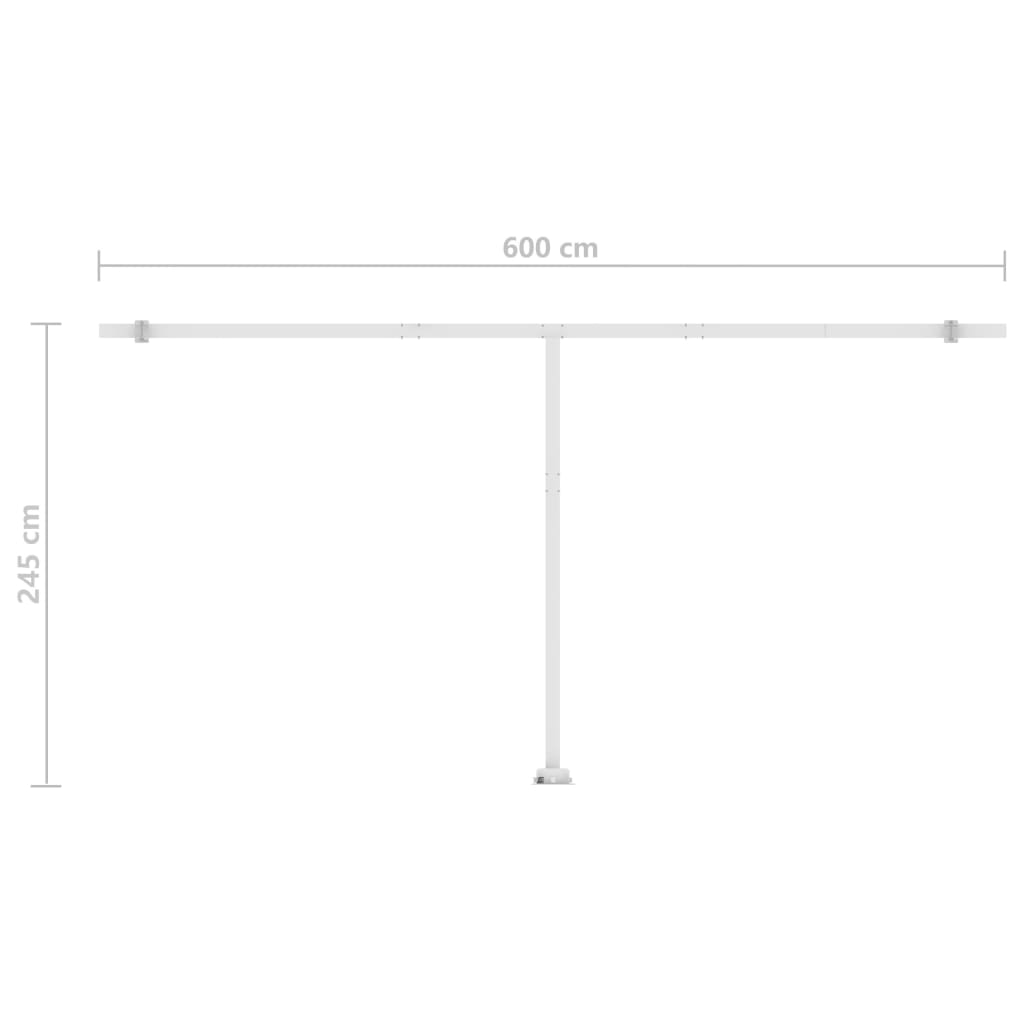 vidaXL Markise Manuell Einziehbar mit LED 600x350 cm Orange und Braun