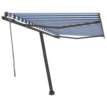 vidaXL Standmarkise Automatisch 350x250 cm Blau/Weiß