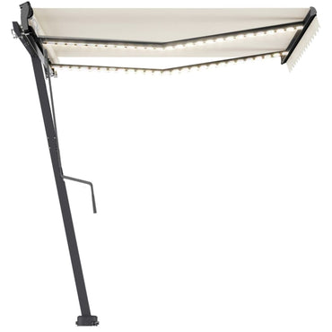 vidaXL Automatische Markise mit LED & Windsensor 350x250 cm Creme