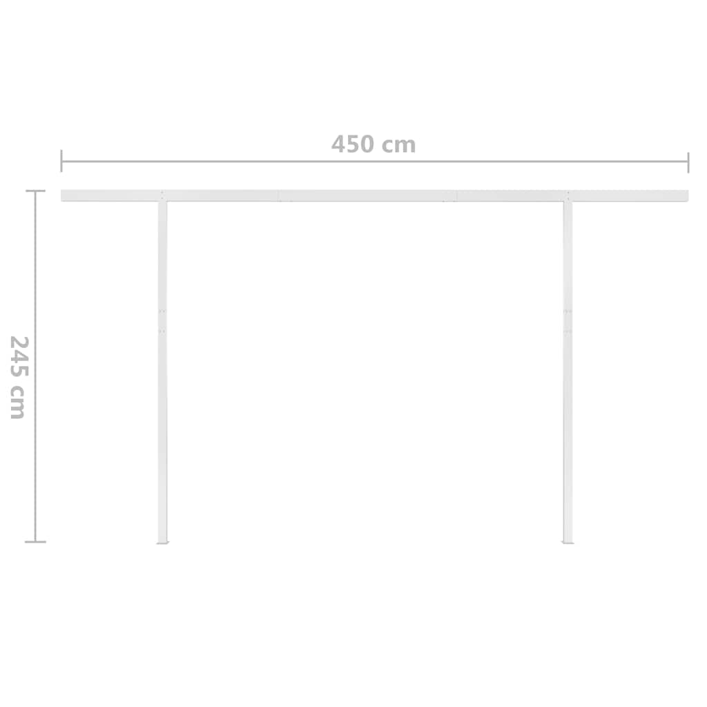 vidaXL Store banne rétractable avec poteaux 4x3 m Crème