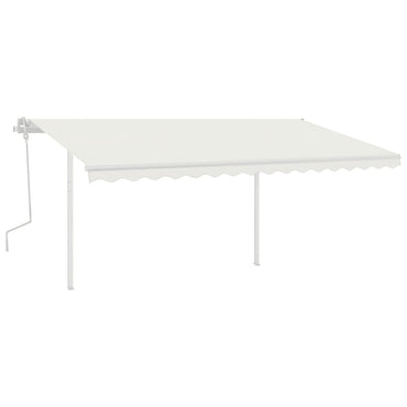 vidaXL Auvent Rétractable Manuel avec LED 4x3,5 m Crème
