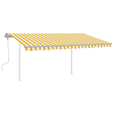 vidaXL Store manuel rétractable à LED 4,5x3,5 m Jaune et Blanc