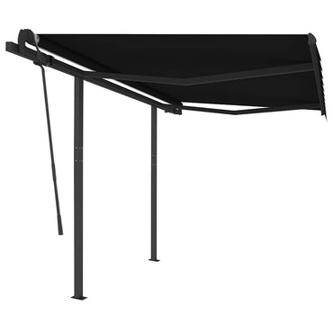 vidaXL Markise Manuell Einziehbar mit Pfosten 3,5x2,5 m Anthrazit