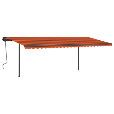 vidaXL Markise Manuell Einziehbar mit LED 6x3,5 m Orange und Braun