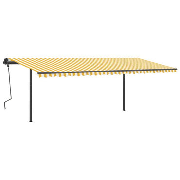 vidaXL Automatische Markise mit LED & Windsensor 6x3,5 m Gelb & Weiß