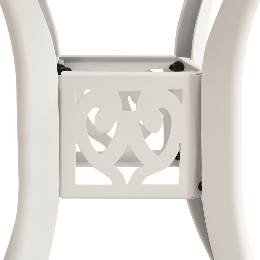 vidaXL Ensemble de bistrot 5 pièces en aluminium moulé blanc