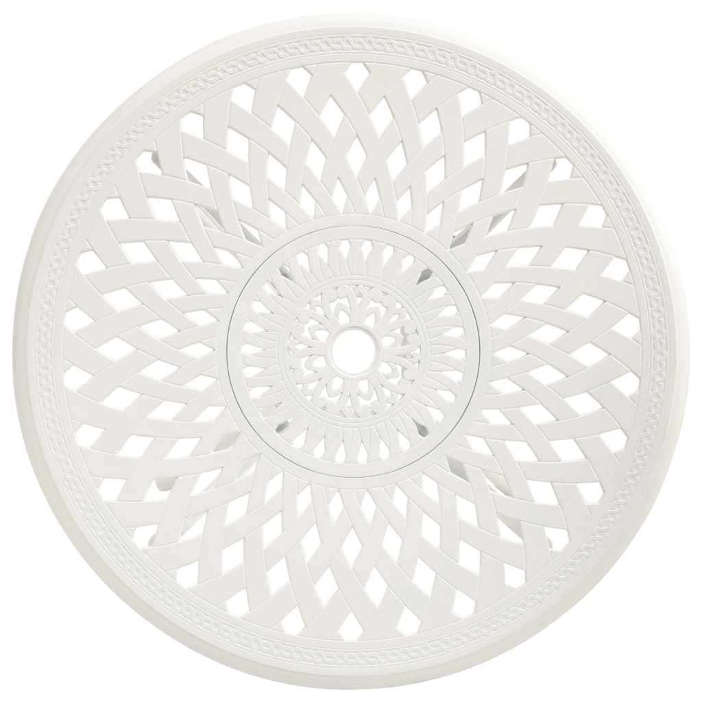 vidaXL Ensemble de bistrot 5 pcs en fonte d'aluminium Blanc