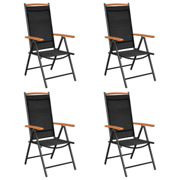 vidaXL Ensemble de salle à manger de jardin 5 pcs en aluminium Noir