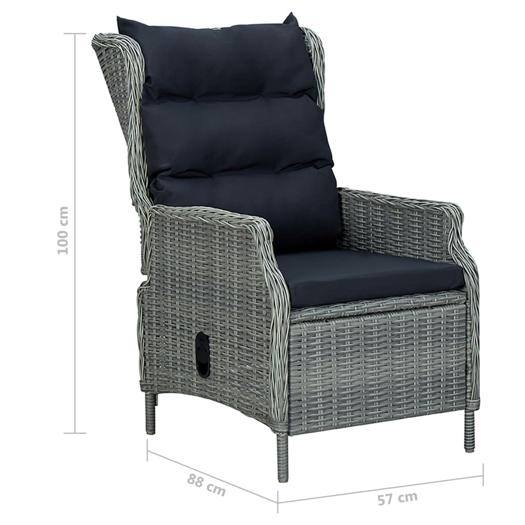 vidaXL Ensemble repas de jardin 5 pcs Gris clair