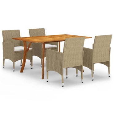 vidaXL 5-tlg. Garten-Essgruppe Beige