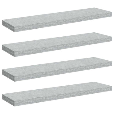 vidaXL Étagères murales flottantes 4 pcs gris béton 90x23,5x3,8 cm MDF