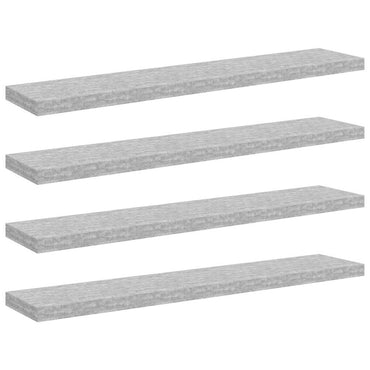 vidaXL Étagères murales 4 pcs Gris béton 120x23,5x3,8 cm MDF