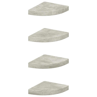 vidaXL Étagères d'angle murales 4 pcs Gris béton 25x25x3,8 cm MDF