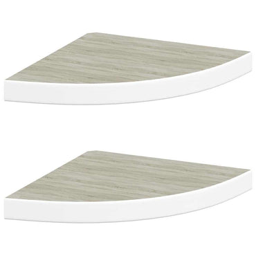 vidaXL Étagères flottantes d'angle 2 pcs Aspect chêne et blanc 35x35x3,8 cm MDF