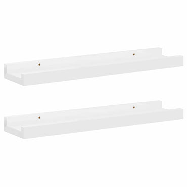 vidaXL Wandregale 2 Stk. Hochglanz-Weiß 40x9x3 cm