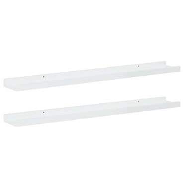 vidaXL Wandregale 2 Stk. Hochglanz-Weiß 80x9x3 cm
