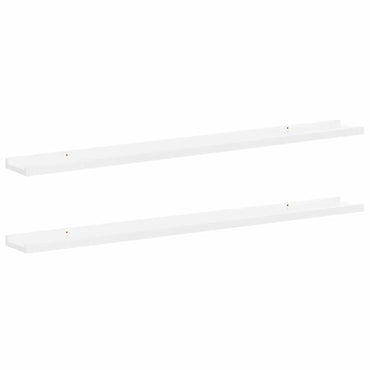 vidaXL Wandregale 2 Stk. Hochglanz-Weiß 100x9x3 cm