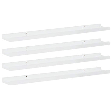 vidaXL Wandregale 4 Stk. Hochglanz-Weiß 80x9x3 cm