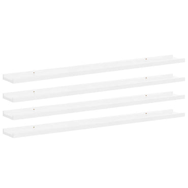 vidaXL Wandregale 4 Stk. Hochglanz-Weiß 100x9x3 cm