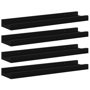 vidaXL Wandregale 4 Stk. Schwarz 40x9x3 cm
