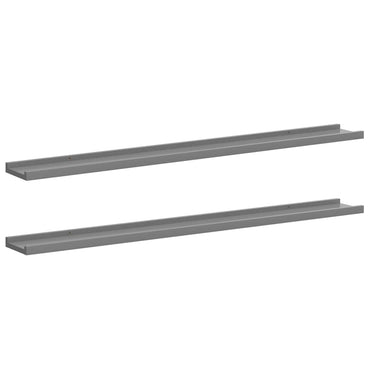 vidaXL Wandregale 2 Stk. Grau 100x9x3 cm