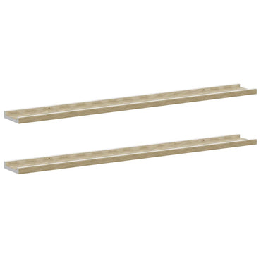 vidaXL Wandregale 2 Stk. Weiß und Sonoma-Eiche 100x9x3 cm