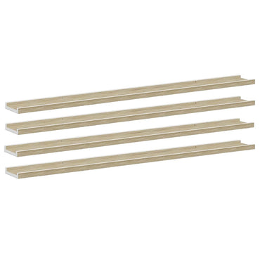 vidaXL Wandregale 4 Stk. Weiß und Sonoma-Eiche 115x9x3 cm