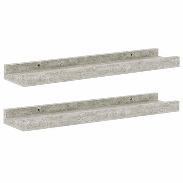 vidaXL Wandregale 2 Stk. Betongrau 40x9x3 cm