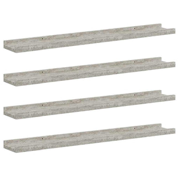vidaXL Wandregale 4 Stk. Betongrau 80x9x3 cm