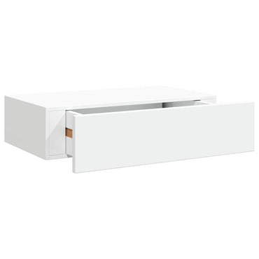 vidaXL Wandregal mit Schublade Weiß 40x23,5x10 cm MDF