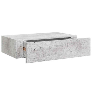 vidaXL Étagère murale avec tiroir gris béton 40x23,5x10 cm MDF