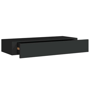 vidaXL Étagère murale avec tiroir Noir 60x23,5x10 cm MDF