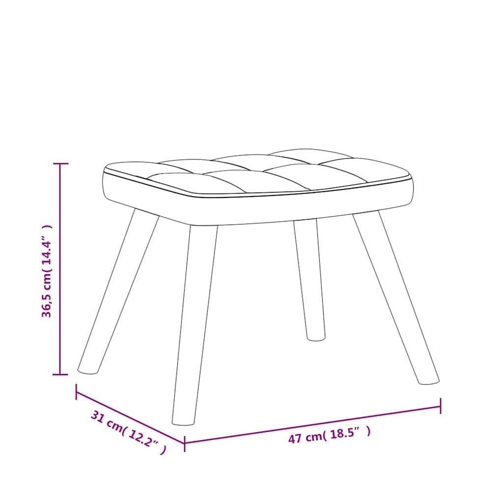 vidaXL Relaxsessel mit Hocker Schwarz Stoff