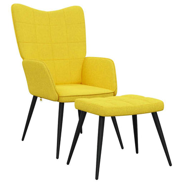 vidaXL Relaxsessel mit Hocker Senfgelb Stoff