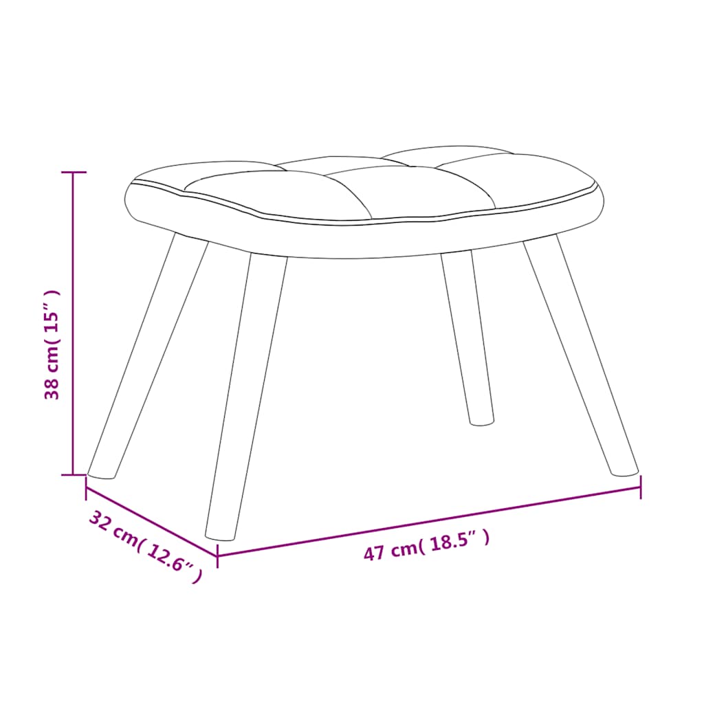 vidaXL Relaxsessel mit Hocker Dunkelgrau Samt