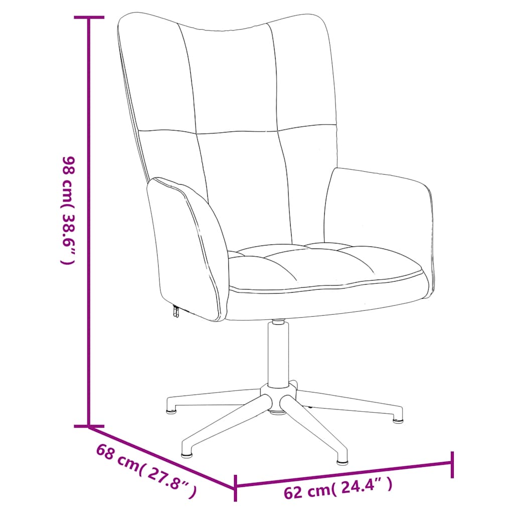 vidaXL Relaxsessel mit Hocker Schwarz Samt