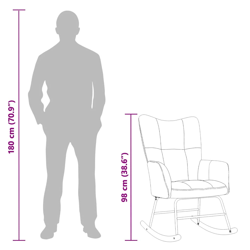 Schaukelsessel Hellgrau Samt