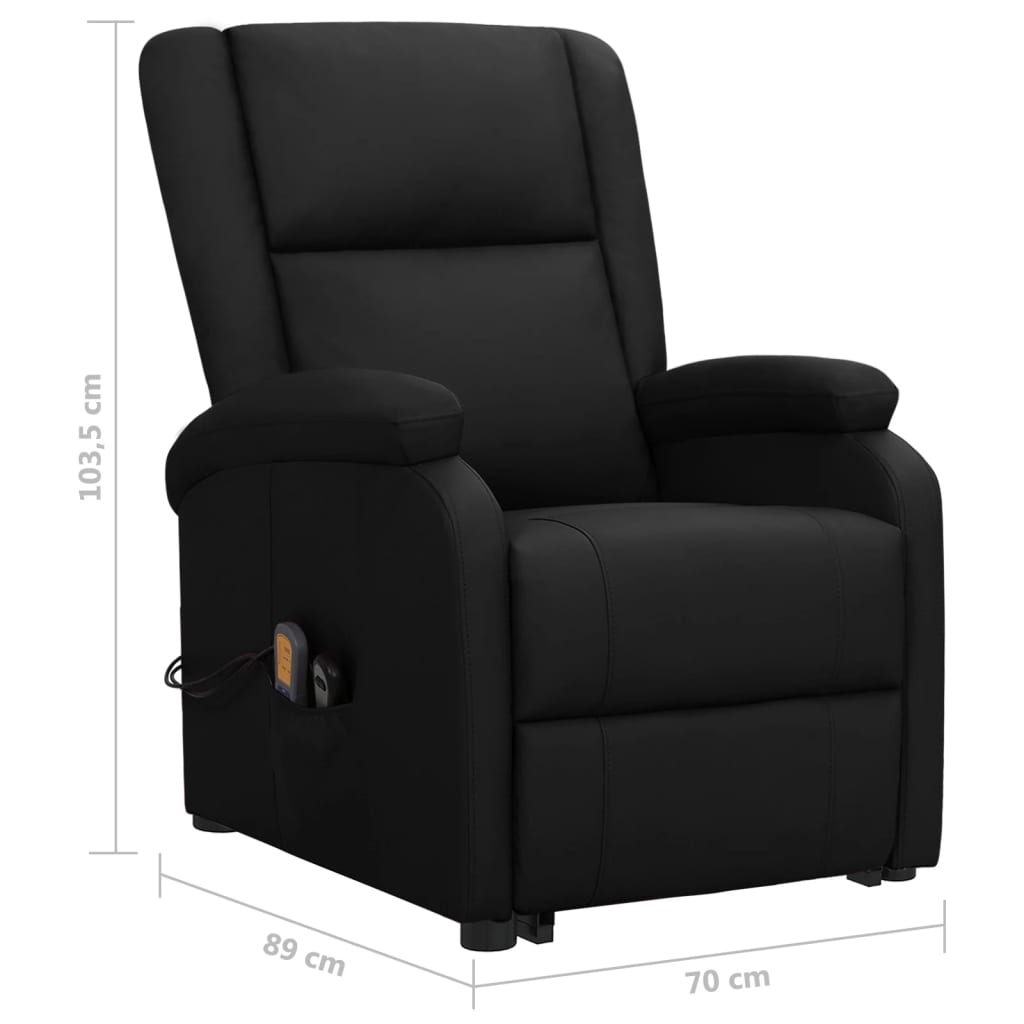 vidaXL Aufstehsessel Schwarz Kunstleder
