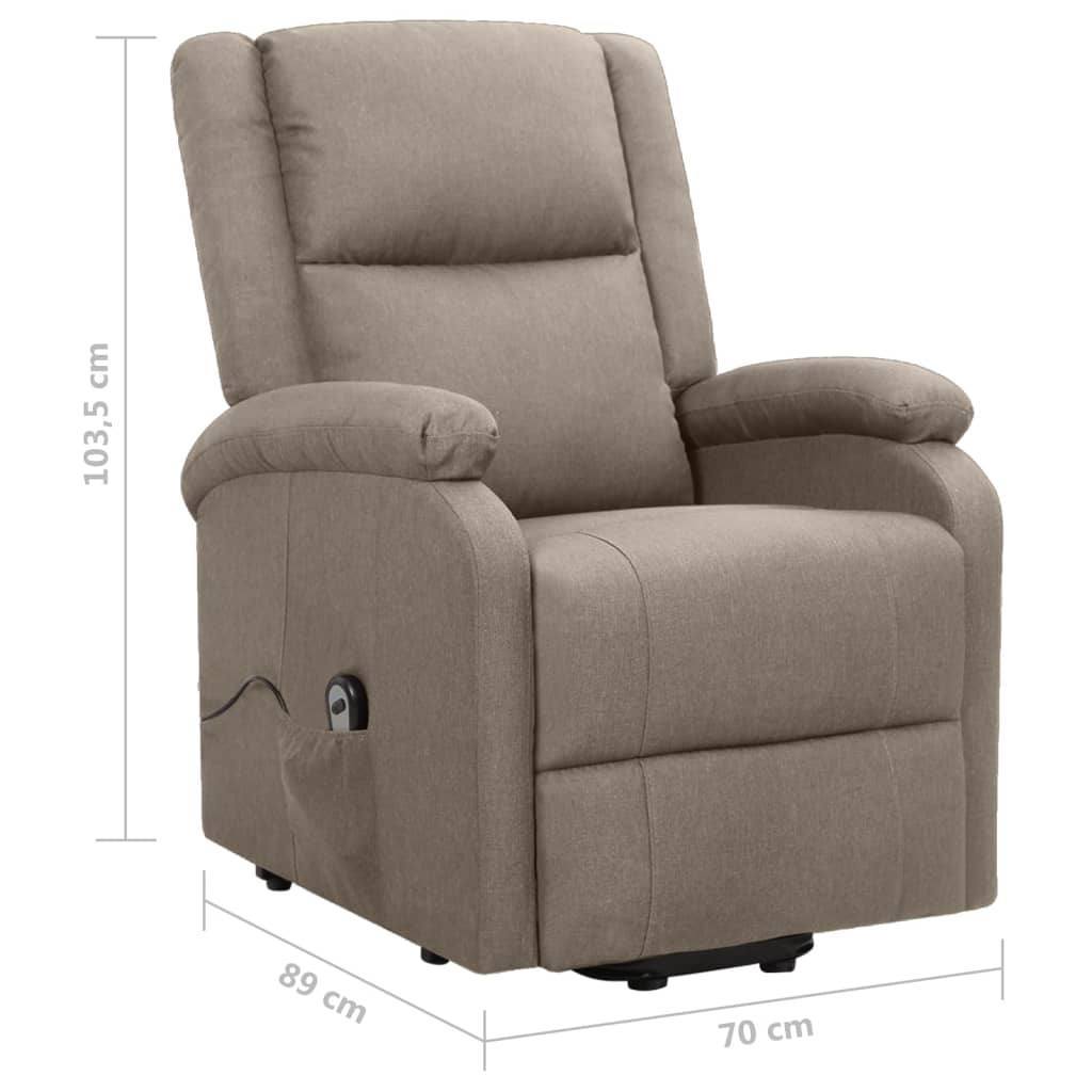 vidaXL Aufstehsessel Taupe Stoff