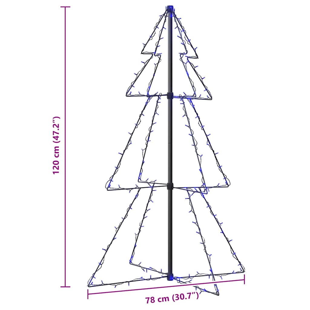 vidaXL Weihnachtsbaum in Kegelform 160 LEDs Indoor & Outdoor 78x120 cm