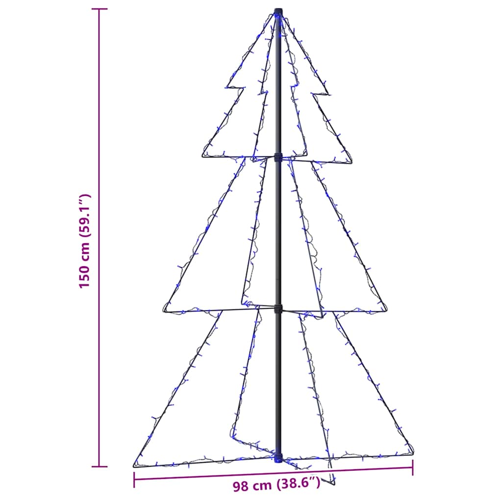 vidaXL Weihnachtsbaum in Kegelform 200 LEDs Indoor Outdoor 98x150 cm