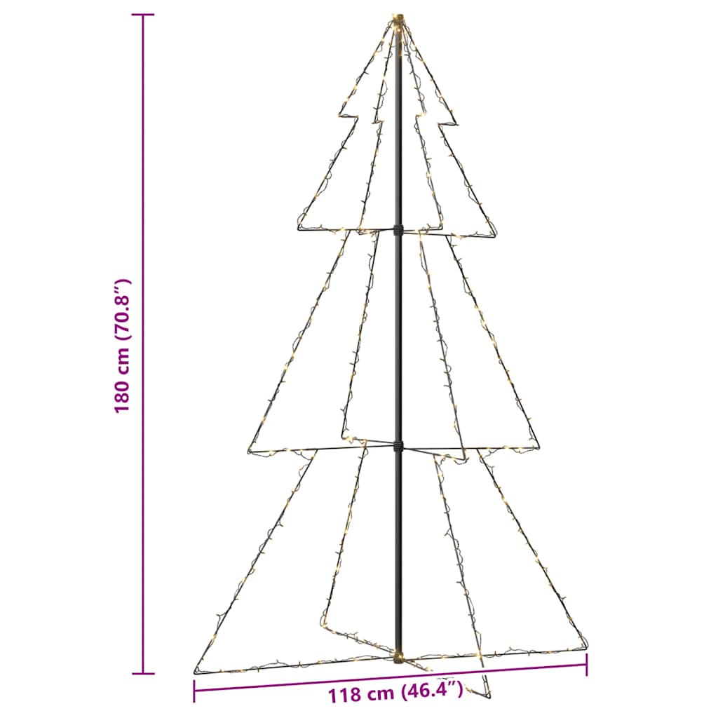 vidaXL Weihnachtsbaum in Kegelform 240 LEDs Indoor Outdoor 118x180 cm
