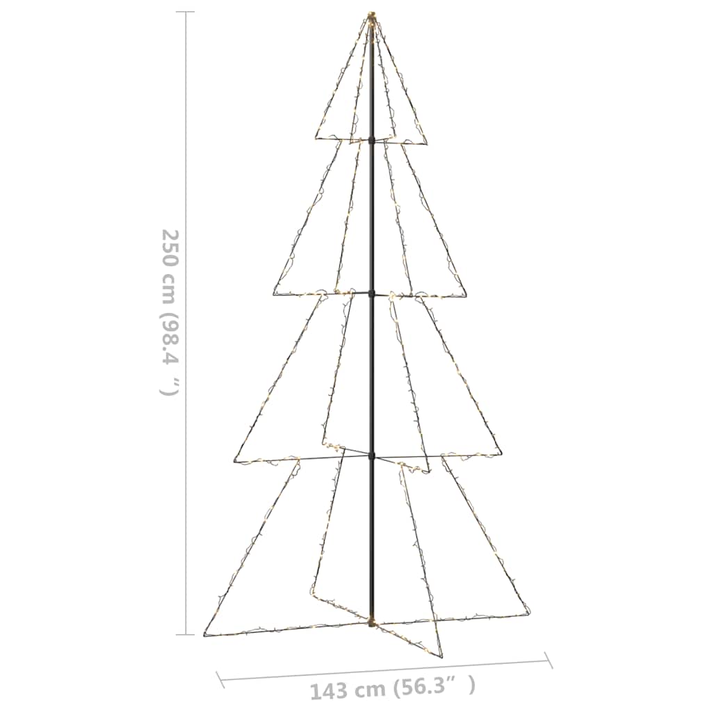 vidaXL Weihnachtsbaum in Kegelform 360 LEDs Indoor Outdoor 143x250 cm