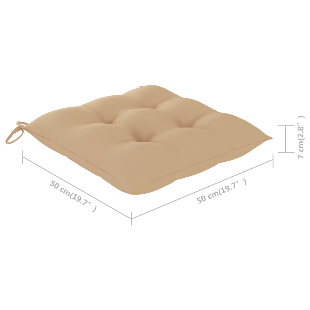 vidaXL Klappbare Gartenstühle mit Kissen 6 Stk. Massivholz Teak