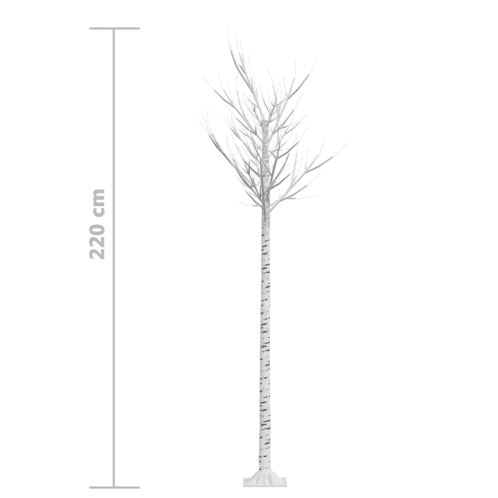 vidaXL Weihnachtsbaum 200 LEDs 2,2 m Warmweiß Indoor Outdoor