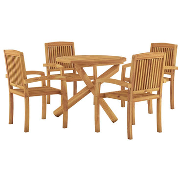 vidaXL Ensemble de salle à manger de jardin 5 pcs en teck massif