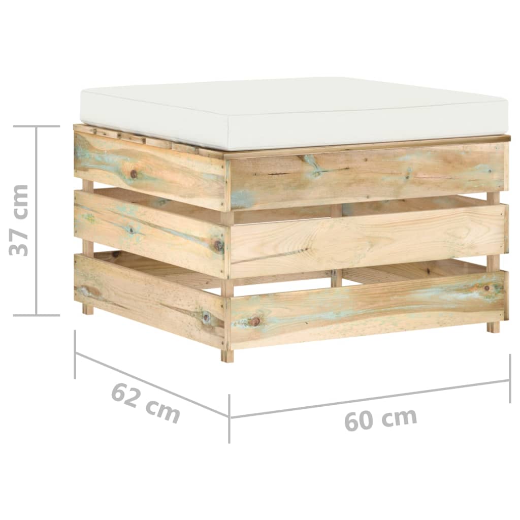 vidaXL 4-tlg. Garten-Lounge-Set mit Kissen Grün Imprägniertes Holz