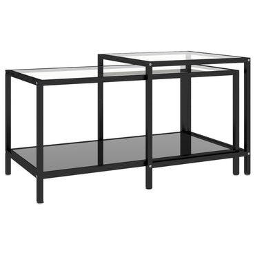vidaXL Tables d'appoint 2 pcs Verre trempé Noir
