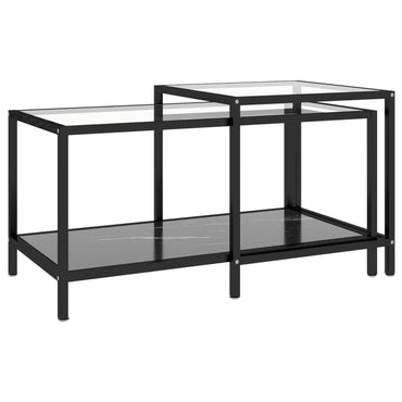vidaXL Tables d'appoint 2 pcs Verre trempé Noir