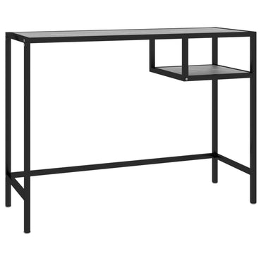 vidaXL Bureau Noir Marbre 100x36x74 cm Verre trempé